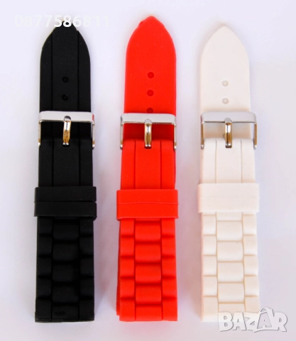 НОВА БЯЛА СИЛИКОНОВА ГУМЕНА КАИШКА ЗА ЧАСОВНИК.БЕЛИ СИЛИКОНОВИ ГУМЕНИ КАИШКИ ЗА ЧАСОВНИЦИ., снимка 13 - Каишки за часовници - 51613028