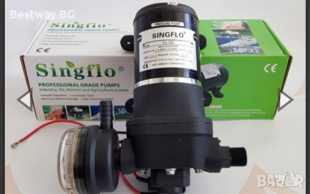 Хидрофорна  помпа 12V, 2,4- 5,5 Bar,  4,3- 28,8 L/ min