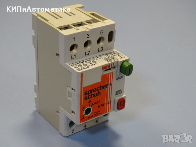 Моторна защита Sprecher+Schuh KTA 3-25 0.4/0.63A, снимка 4 - Резервни части за машини - 44602353