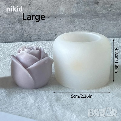 3d Пъпка Роза 4 размера силиконов молд форма украса фондан шоколад бонбон гипс смола свещ сапун, снимка 9 - Форми - 36268043