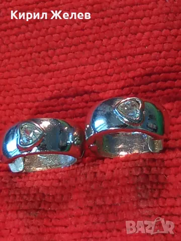 ШАРМАНТНИ СРЕБЪРНИ ОБЕЦИ СРЕБРО 925 с БЯЛА ПОЗЛАТА и СЪРЦЕВИДНИ ФАСЕТИРАНИ ЦИРКОНИ 47480, снимка 9 - Обеци - 49510752