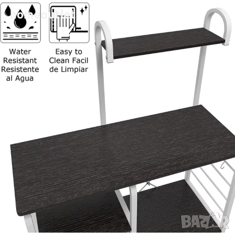 Метална кухненска етажерка 172-BK, снимка 3 - Етажерки - 51039565