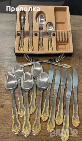 К-т прибори барокови орнаменти за шест души, неупотребявани -24бр., снимка 13 - Прибори за хранене, готвене и сервиране - 49514156