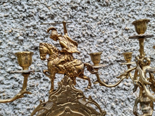 Антикварен Бронзов Часовник и Свещници "1960г" , снимка 17 - Антикварни и старинни предмети - 40151307