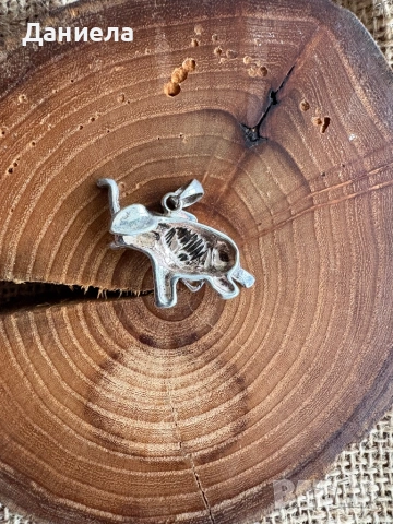 Сребърна висулка слонче, снимка 2 - Колиета, медальони, синджири - 53303761