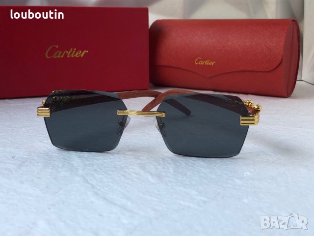 Cartier висок клас слънчеви очила Мъжки Дамски слънчеви с дървени дръжки, снимка 7 - Слънчеви и диоптрични очила - 40531947