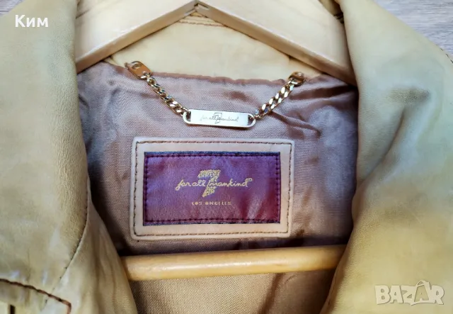 7 for All Mankind кожено яке цвят камила М, снимка 12 - Якета - 47560241