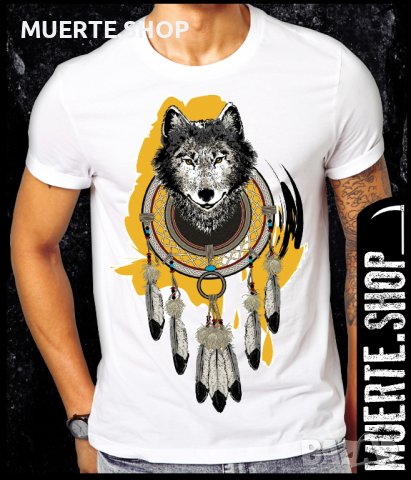 Тениска с щампа WOLF DREAMCATCHER