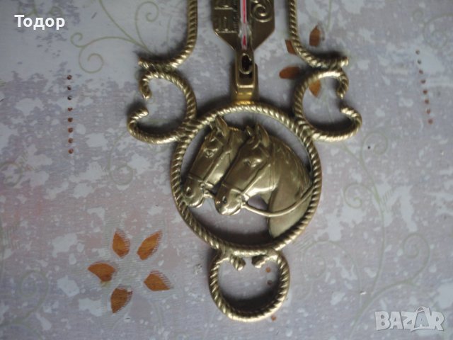 Уникален бронзов термометър с коне , снимка 3 - Други стоки за дома - 39948567