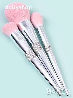 Комплект Четки за Грим с Кристали Сребърни дръжки, снимка 8 - Декоративна козметика - 40278030