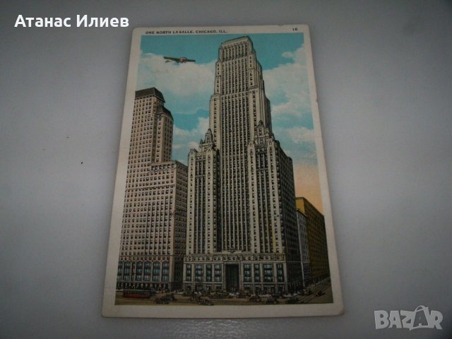 Пощенска картичка One North LaSalle Building Чикаго, 1937г., снимка 2 - Филателия - 41976531