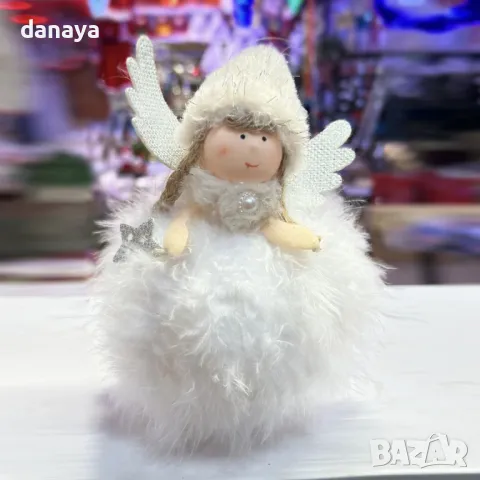 5437 Коледна украса Пухкаво коледно ангелче, 17 см, снимка 3 - Декорация за дома - 47943323