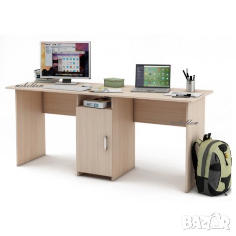 Бюро 175см. за двама с плавна врата(код-1186), снимка 4 - Бюра - 40954755