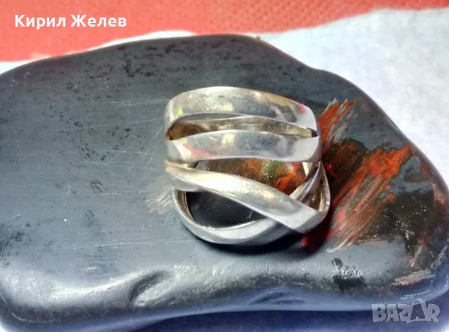 СТАР ШИКОЗЕН СРЕБЪРЕН ПРЪСТЕН СРЕБРО 925 АЖУРНА ХУДОЖЕСТВЕНА РЪЧНА БИЖУТЕРСКА ИЗРАБОТКА 30430, снимка 14 - Пръстени - 49885925