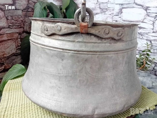 Меден/бакърен котел 14 л, снимка 6 - Антикварни и старинни предмети - 52247621