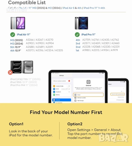 EIP калъф за iPad Air 11" M3/M2 (2025/2024), 5-то/4-то поколение (2022/2020), регулируема стойка, снимка 2 - Таблети - 50779135