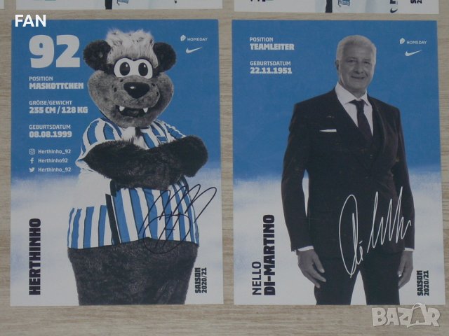 Херта Берлин комплект оригинални футболни картички от сезон 2020/21 , снимка 8 - Фен артикули - 38803617