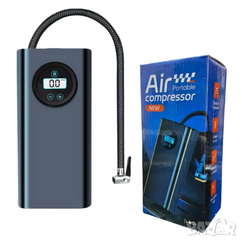 Акумулаторен компресор с цифров дисплей и автоматична функция 