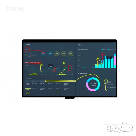 интерактивен дисплей DTEN D7 , 55" 4K Тъчскрийн с вграден компютър i5, снимка 1