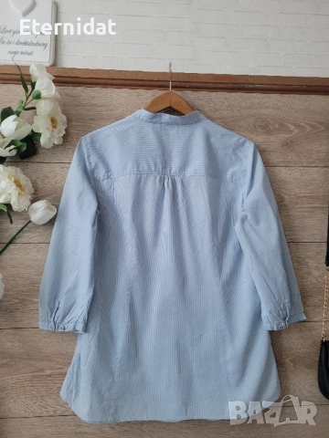 Нова бяла и синя блузка памучна материя ESPRIT , снимка 11 - Тениски - 51518481