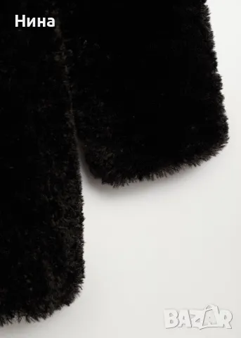 Пухкаво черно палто Mango, снимка 8 - Палта, манта - 43623489