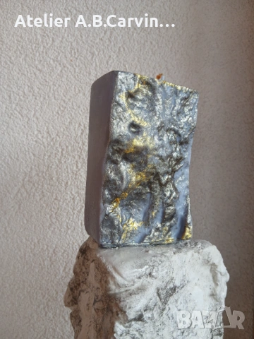 Ароматна свещ парче бял или сив камък с два фитила,малко бижу акцент за дома или офиса, снимка 3 - Декорация за дома - 53582663