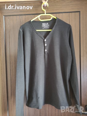 черна тънка мъжка блуза SMOG, снимка 1 - Блузи - 42101770