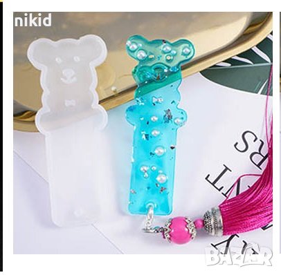 книгоразделител мече силиконов калъп молд бижутерски сладкарски смола шоколад, снимка 2 - Форми - 41292505