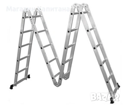 Мултифункционална стълба 4х5 стъпала 6,70см. раб. височина, снимка 2 - Други машини и части - 48164803