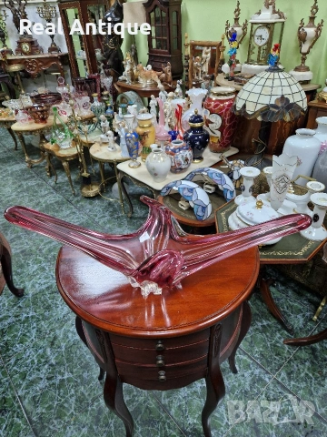 Уникална огромна италианска кристална купа фруктиера жардиера Мурано , снимка 2 - Декорация за дома - 53465567