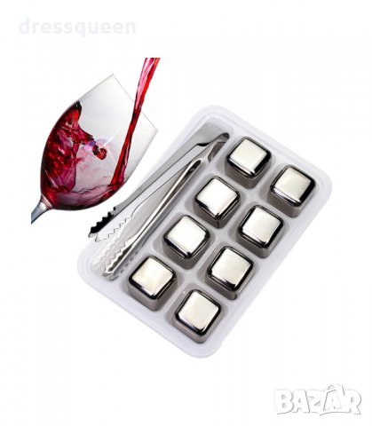 2909 Метални кубчета за охлаждане на напитки с щипка, снимка 13 - Аксесоари за кухня - 34265907