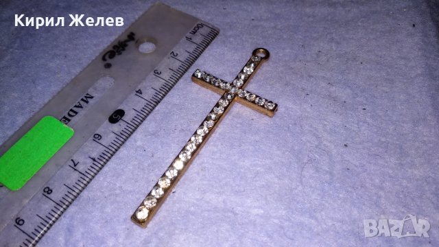 КРАСИВ ЗЛАТИСТ КРИСТАЛЕН МОДЕН АРТ КРЪСТ 34551, снимка 6 - Колиета, медальони, синджири - 39061984