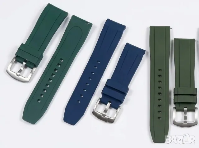 20mm 22mm Silicone Strap 20мм 22мм Силиконова каишка със стоманена тока за мъжки часовник 