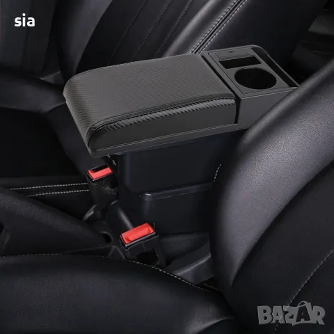 Подлакътник за кола с велкро, Подложка, Универсален, барче, еко кожа, черен, снимка 4 - Аксесоари и консумативи - 47419758