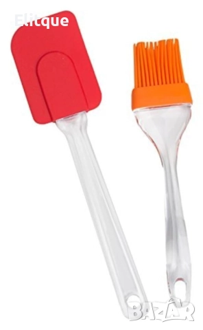 Готварски комплект 2в1 силиконова четка с шпатула, снимка 8 - Други - 52903208