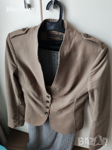 Вталена рокля Mango и късо сако KENSOL, пасващи си идеално, размер S, снимка 8 - Рокли - 53283820