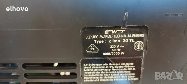 Вентилаторна печка EWT clima 20 TL, снимка 3 - Отоплителни печки - 55987733