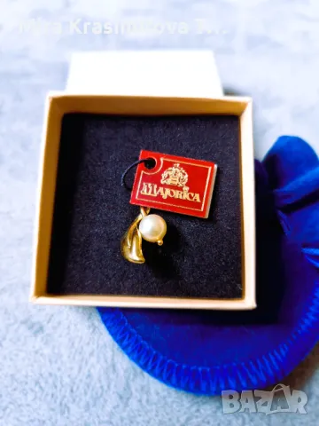 Оригинална висулка Majorica с перла и позлатен обков