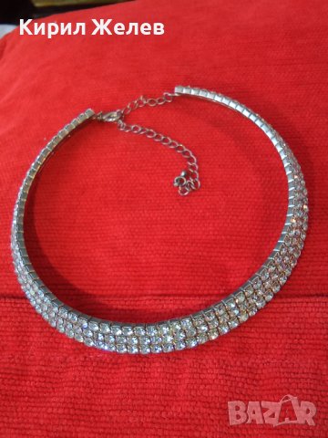 КРАСИВО ПОСРЕБРЕНО ЕФЕКТНО ФЕШЪН АРТ КРИСТАЛНО КОЛИЕ ОГЪРЛИЦА 27876