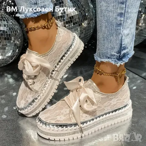 👠✨ Луксозни дамски обувки с мрежа и панделка – създадени за лятото! ✨👠, снимка 5 - Дамски ежедневни обувки - 50311187
