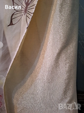 Плътна завеса с тънка декорация 3.45 на 2.47 см, снимка 5 - Пердета и завеси - 53611237
