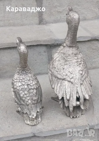 Бронзови посребрени патици, снимка 6 - Декорация за дома - 49705575