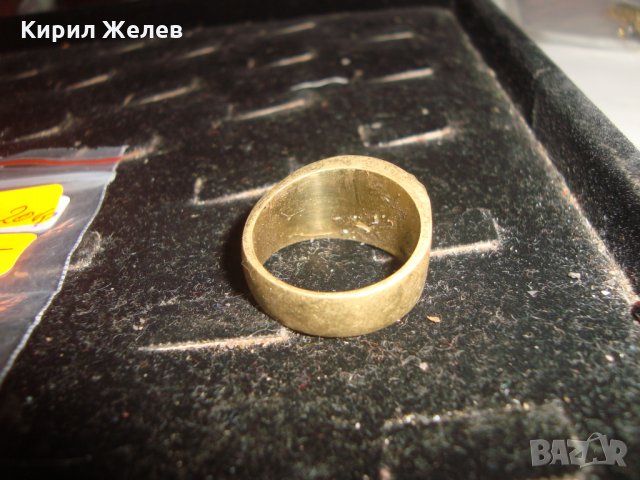СТАР ПОЗЛАТЕН БРОНЗОВ ПРЪСТЕН ОРНАМЕНТИРАН РЪЧНО МАЙСТОРСКА АРТ ДЕКО ИЗРАБОТКА МАСИВЕН 21866, снимка 4 - Антикварни и старинни предмети - 33958067