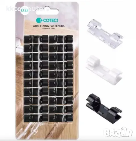 Coteci Фиксатор за кабел 20бр / Черен / Баркод : 2403643, снимка 4 - Селфи стикове, аксесоари - 47709113