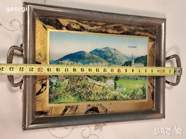 ретро френски поднос с метален обков  23/1, снимка 6 - Антикварни и старинни предмети - 49327988