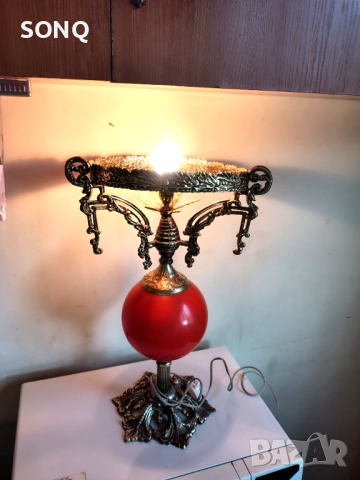 Прекрасна Голяма Стара Бронзова Лампа, снимка 7 - Антикварни и старинни предмети - 51774802