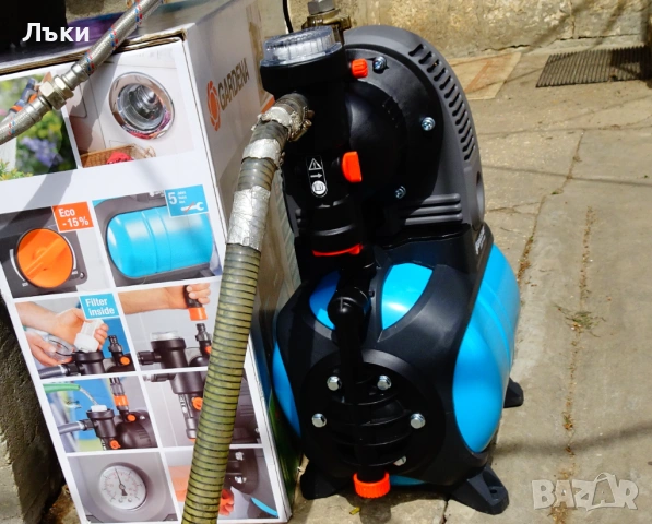 Хидрофор Гардена,Gardena 3000/4 eco с разширителен съд. , снимка 4 - Водни помпи - 53124896