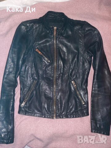 кожено яке BERSHKA естествена кожа, снимка 3 - Якета - 52850096