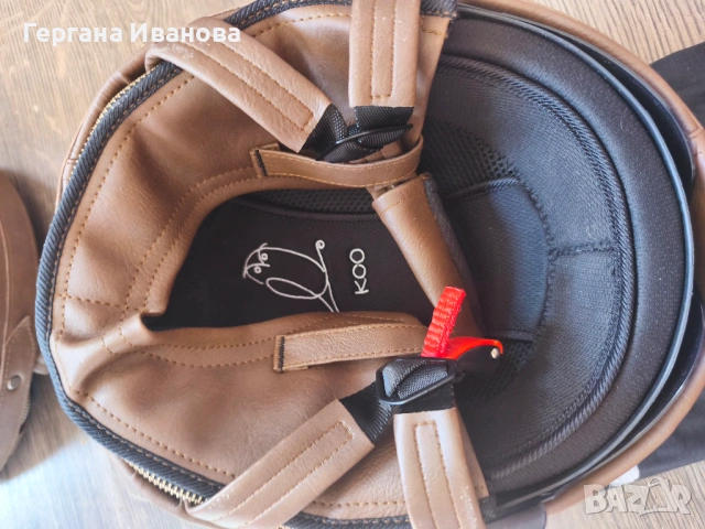 Zengen KCO Original - Винтидж кожена каска, снимка 7 - Аксесоари и консумативи - 53617040