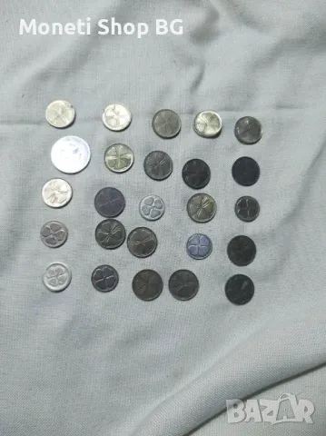 Лот от 25бр. метални жетони с изображение на четерилистни детелини